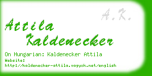 attila kaldenecker business card